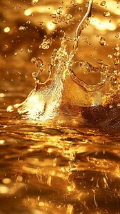 金色水花飞溅瞬间