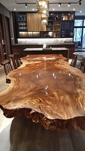 天然实木大板桌优雅餐厅