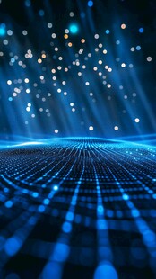 科技感蓝色数据光效背景