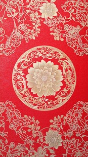 红色金纹中式传统花纹图
