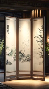 中式山水屏风 尽显雅致