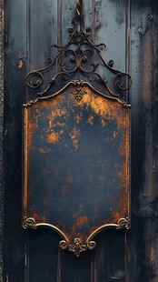 复古铁艺边框旧牌匾