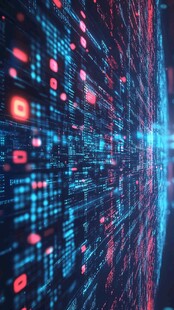 数字代码构成的科技幻景