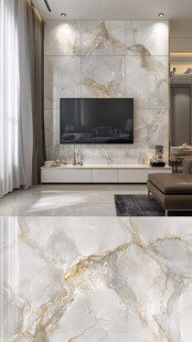 现代客厅大理石电视背景墙