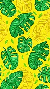 热带风龟背叶图案设计