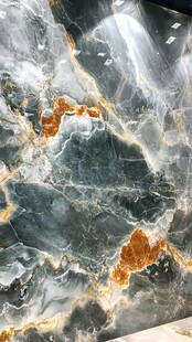 灰绿金纹大理石纹理特写