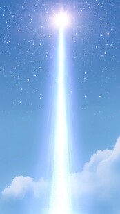 梦幻星空中的神秘光柱