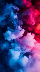 红蓝交融梦幻烟雾效果