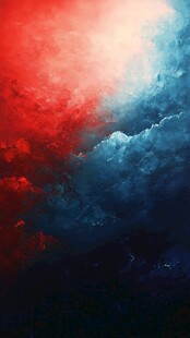 梦幻红蓝渐变天空云景