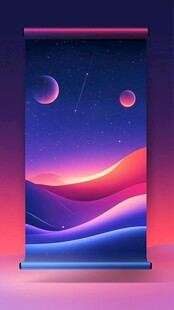 梦幻星空卷轴背景图