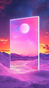 梦幻紫色星球景观画面