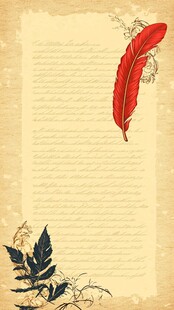 复古羽毛信纸背景图