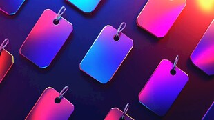 炫彩渐变金属质感标签图案