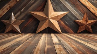 木质星形装饰营造温馨氛围