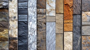 多彩石砖墙面纹理展示