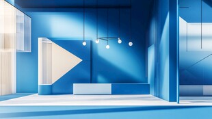 蓝色现代室内空间设计