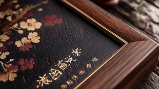 中式古典花纹精致木框摆件