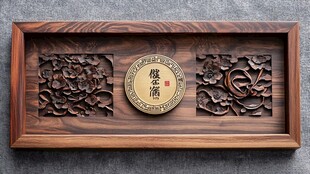 中式木雕挂件 典雅装饰