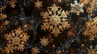 金色雪花梦幻背景特效