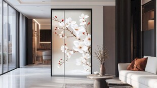 中式花鸟屏风的雅致客厅