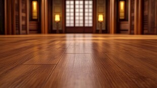 豪华室内木质地板空间