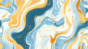 蓝黄流动纹理抽象背景图