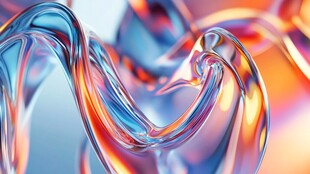 炫彩流动的透明质感曲线