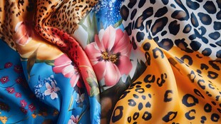 多彩印花与豹纹丝巾集锦