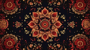 复古民族风曼陀罗花纹图案