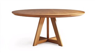 简约木质圆形三脚餐桌