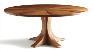现代简约实木圆形餐桌
