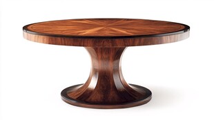 优雅圆形实木餐桌