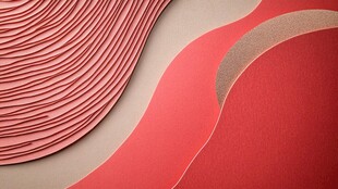 红色纸张波浪纹理创意图