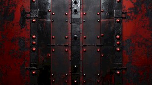 红黑金属门 科技感十足