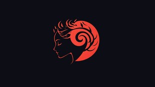 红色剪影风格的白羊座头像