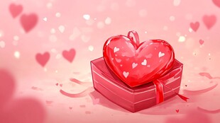 爱心礼盒 浪漫甜蜜氛围