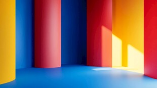 多彩圆柱空间场景