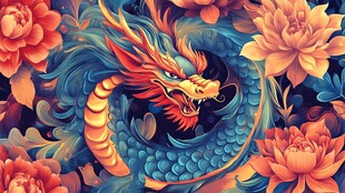 龙戏繁花 尽显东方神韵