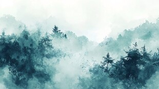 水墨山林 云雾缭绕之景