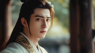 古风俊逸公子侧颜特写