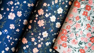 多彩花卉布料展示