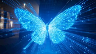 梦幻蓝色激光蝴蝶艺术特效