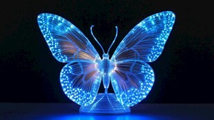 梦幻蓝光蝴蝶创意小夜灯