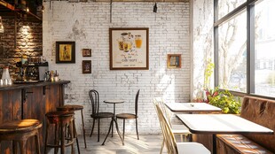 简约文艺风的餐厅室内一角