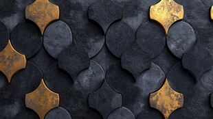 黑金瓦片图案背景纹理