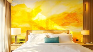 卧室温馨场景 绚丽壁画装饰