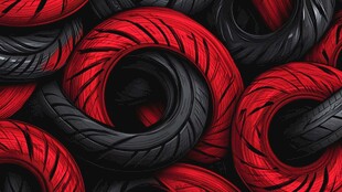 轮胎堆叠的视觉盛宴