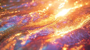 炫彩波光粼粼的梦幻水面