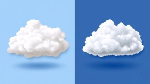 两朵立体白云效果图