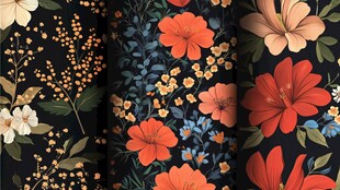 复古花卉图案布料展示